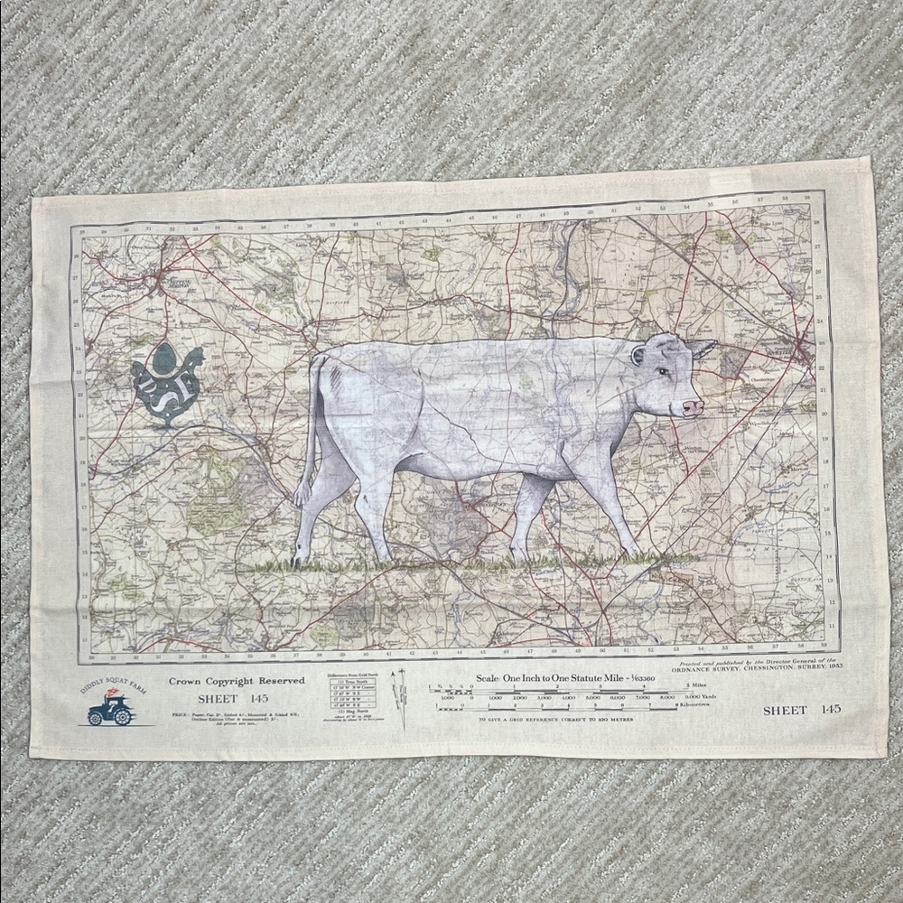 Diddly Squat Farm Shop Pepper and Map Tea Towel